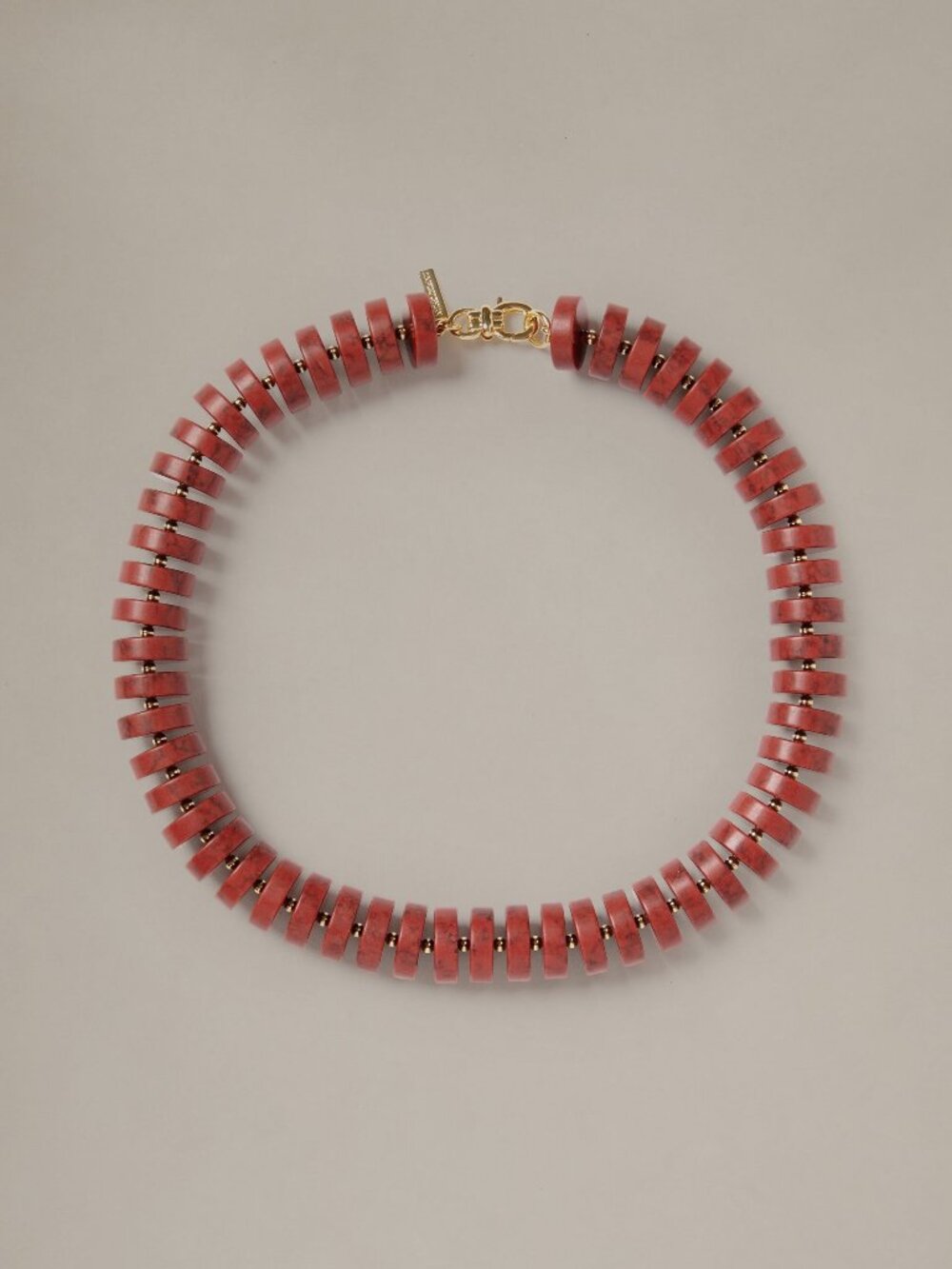 J McLaughlin Indian Agate Rondelle Necklace - Red NEW